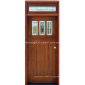 Mahogany Solid Wood Door with Glass Side-Lite and Transom